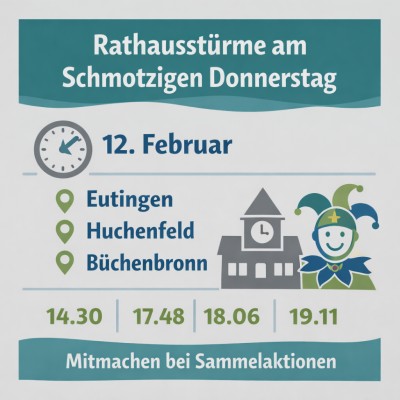 Rathausstürme am Schmotzigen Donnerstag in drei Ortsteilen